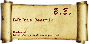 Bónis Beatrix névjegykártya